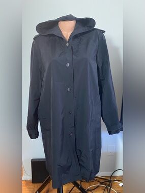 London Fog Classic Women's Black Trench Coat Size Xl